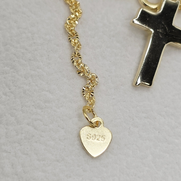 ✝️Moissanite Diamond Cross Pendant Necklace – 18K Gold Over S925 Silver - Picture 3 of 5